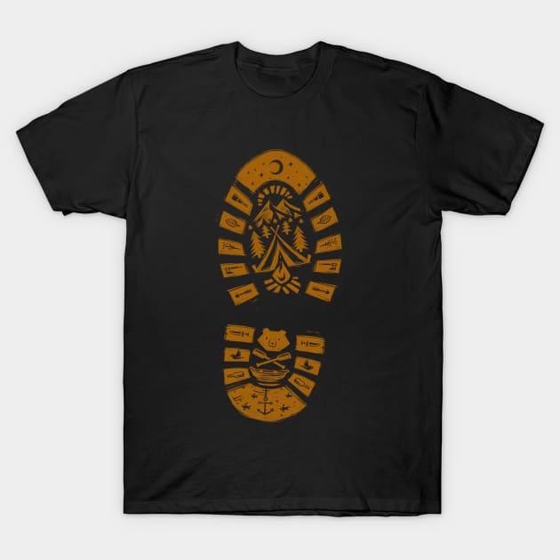 I Love Camping Boot Stamp T-Shirt by Tobe_Fonseca